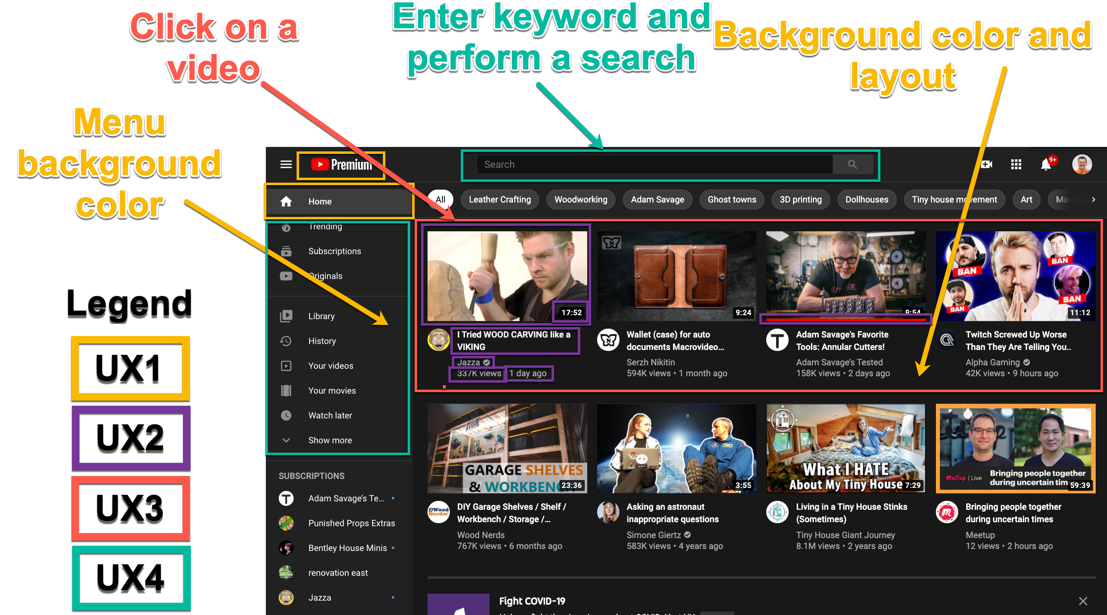 Annotated design screenshot
